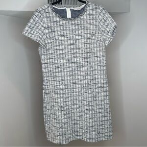 Loft Tweed Knee High Dress Work Outfit Zip Up